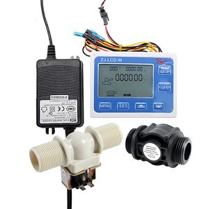 DN25 FS400A流量計ZJLCD-M 12Vシャット/ストップバルブOEM用パン機械水充填システム2-60L/min - Product Image 1