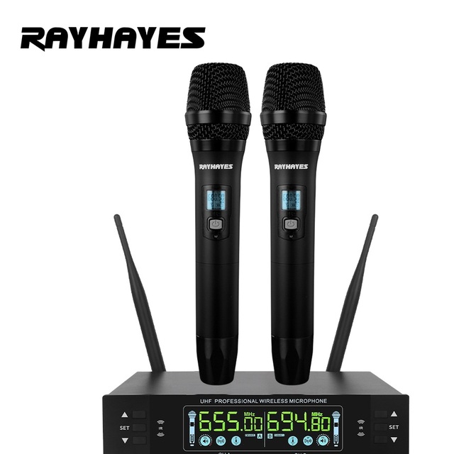 RAYHAYES KU-208 Metal Wireless Microphone Rechargeable for Performance & UHF Wireless Microphone Set