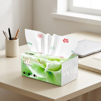 Boîte de mouchoirs en papier vert à motifs floraux, en pâte de bois vierge, doux, 408 feuilles, pour bureau, hôtel, maison