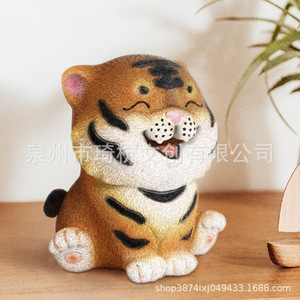 Hucha de tigre adorable, figura de resina plástica, caja de dinero para niños, regalo, decoración de animal del zodiaco - Product Image 4