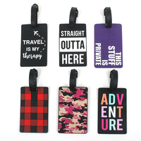 Étiquette de bagage intelligente en PVC souple de luxe avec sangle – Accessoires de voyage portables créatifs et écologiques, étiquettes de sublimation personnalisées