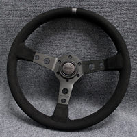 Setir Balap 14-inci Cekung Berbahan Suede dengan Sistem Lepas-Pasang Cepat untuk Mazda 6/Lingzhi/Fit/Swift/Lancer Evolution OLIVER Fitment