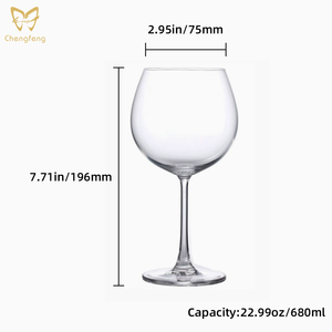 Grand verre à <span class=keywords><strong>vin</strong></span> fait à la main Paunch Bourgogne verre, cocktail/<span class=keywords><strong>vin</strong></span> rouge/verre tonique verre à gin avec logo personnalisé - Product Image 2
