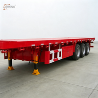 Semi-remorque à plateau plat à 3 essieux pour le transport de matériaux de construction et de produits en acier