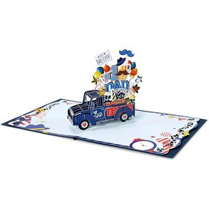 Carte de vœux 3D pop-up 4 couleurs pour la fête des pères, en papier découpé, rectangulaire, finition vernis mat - Product Image 3