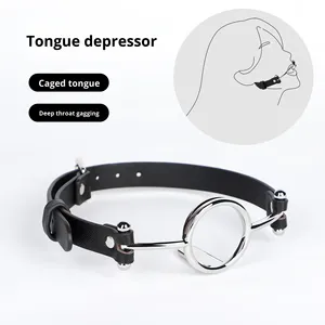 Strumento di Tortura SM per Apertura Forzata della Bocca e Soppressione della Lingua, Gag per Gola Profonda in Metallo, Prodotto Alternativo per Adulti - Product Image 2