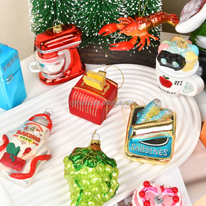 Wholesale High Quality Handmade <b>Glass</b> Christmas <b>Ornaments</b> Custom Shape Size Full Color Printing Personalization Durable - Product Image 5