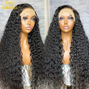 KBL-Peluca de cabello humano brasileño Natural para mujeres negras, cabello virgen de onda profunda con encaje, prearrancado, con pelo de bebé