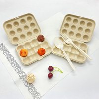 Bac à œufs de caille réutilisable biodégradable Plateau à œufs de caille jetable et boîte à œufs de caille en bagasse de canne à sucre à usage alimentaire