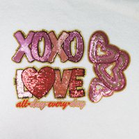 Hittepers Glitter Chenille Patches Bemine Voor Valentijnsdag Ijzer Op Valentines Pailletten Xoxo