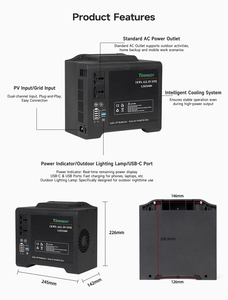 Système de stockage solaire compact à usage domestique de 300 W à haute efficacité et faible bruit, compatible avec les batteries LFP - Product Image 3