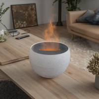 Portable 100ml ultrasons électrique humidificateur d'air de table feu flamme en plastique huile essentielle diffuseur d'arôme