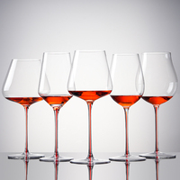 Verres à Vin Rose Hauts en Verre Borosilicate de Luxe Léger, Coffret Cadeau de Vin, Grand Modèle, Vente en Gros