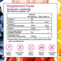 Boisson multi-vitamines beauté au collagène, vitamine C, acide hyaluronique, collagène marin liquide, poudre de boissons aromatisées blanchissantes pour la peau