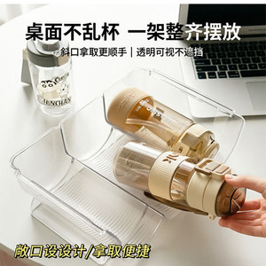 Transparent Cup Storage Rack Rectangle 1 Layer Standing Type Kitchen Cabinet <b>Organizer</b> Eco Friendly <b>Desktop</b> Holder - Product Image 4
