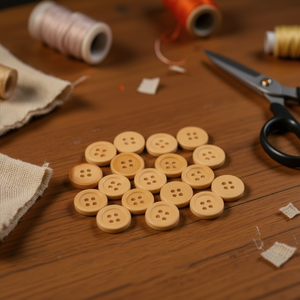 Bottoni in Legno Ilan 15mm 30 Pezzi Accessorio per Cucito e Artigianato in Legno Naturale - Product Image 3