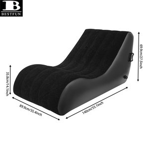 Canapé-lit gonflable noir <span class=keywords><strong>en</strong></span> forme de S, floqué, pliable, pour adulte, intérieur, balcon, <span class=keywords><strong>camping</strong></span>, plage - Product Image 5
