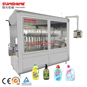 Automatic servo motor diving nozzles piston chemical hair shower gel skin care products liquid bottle filling machine