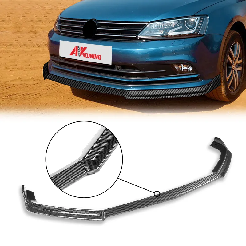 AKTUNING Carbon Fiber Front lip spoiler for Volkswagen Jetta MK 6.5 2015-2018 Accesorios Body Kits Bumper Lip for VW