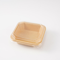 Boîte à emporter carrée en papier kraft mat jetable, multi-usages, pour repas occidentaux, barbecue, salades, desserts, usine