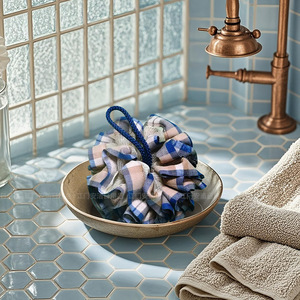 Éponge de bain exfoliante en coton polyester PE 60g, style tissu, pour le corps, douce pour la peau, élimination des peaux mortes - Product Image 2