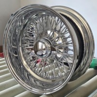 Raytop Nouvelles jantes à rayons inversés 15x7 72 rayons en acier à dentelle croisée 13\" 14\" 15\" Adaptateur de roue universel
