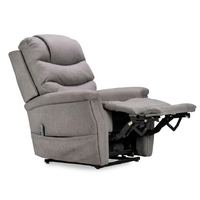 Fauteuil inclinable électrique à quatre moteurs pour personnes âgées avec appuie-tête, dossier, soutien lombaire et repose-jambes réglables, tissu gris