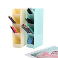 カスタムデスクペンシルオーガナイザープラスチック (6色) オフィススクール家庭用のかわいいペンホルダー