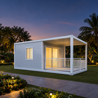 Maison conteneur démontable de 20 pieds, cabine modulaire en acier avec auvent de véranda, fenêtre de sécurité, conception personnalisée, usage bureau, moderne