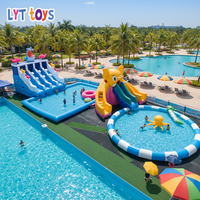 Livraison rapide : Parc aquatique gonflable pour fête d'anniversaire avec toboggan aquatique et piscine, combinaison gonflable