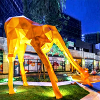 Sculptures de cerf en plein air, personnalisées, 12 pouces, polissage du miroir, en acier inoxydable