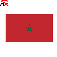 Vente en gros Petit mini drapeau de bureau marocain Set drapeau de pays marocain miniature avec mât noir pour les jeux de sport