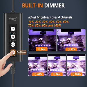Lampe LED Hygger pour aquarium d'eau salée, corail de récif, avec lumière blanche et bleue, minuterie à intensité variable, lumière lunaire pour aquarium, supports lumineux - Product Image 4