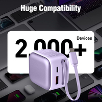 Chargeur mural rétractable 35W PD Chargeur rapide Type-C Prise pliable 5V/3A pour ordinateur portable Téléphone portable Appareil photo OTP/OVP/OCP
