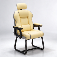 Chaise d'ordinateur, chaise de gaming, chaise de bureau, chaise de streaming en direct en cuir PU, ergonomique avec support lombaire et dossier inclinable réglable