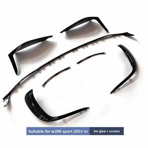 Pour <span class=keywords><strong>Classe</strong></span> C W206 OLIVER Kit de Spoiler Avant <span class=keywords><strong>en</strong></span> Plastique - Noir Brillant avec Motif Fibre de Carbone pour C43 AMG - Product Image 3