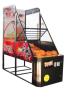 Machine de jeu d'arcade de basket-ball en plastique QSL Amusement Street, machine de tir à monnayeur avec lumières clignotantes et son réaliste en anglais