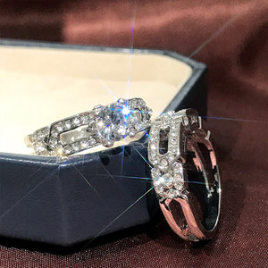 Openwork Matching Rings for Women Fashion Couple Finger Jewelry Daily Wear <b>Gift</b> - Product Image 4