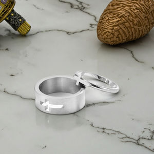 Roestvrijstalen Holle Kruis Mannen En Vrouwen Ring Huwelijk Voorstel Paar Ringen Grensoverschrijdende Verkochte Juwelenvoorraad - Product Image 4
