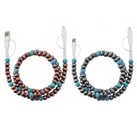 Nuevo Cable USB Tipo C de Carga Rápida con Cuentas de Resina Acrílica Estilo Bohemio y Transferencia de Datos - Regalo de Joyería