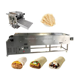 Línea de Producción de Pan de Tortilla y Pita Comercial, Cinta Transportadora Continua, Calentamiento Eléctrico, Construcción de Acero Inoxidable, Volteador Automático - Product Image 1