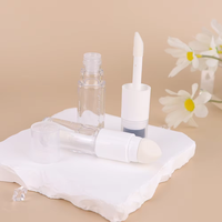 Tube de gloss et de mascara transparent en PETG noir de 10 ml avec logo personnalisé et impression dorée à chaud, emballage vide en gros