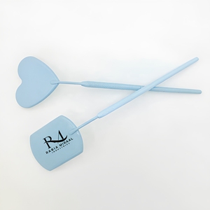 Handheld <b>Mirror</b> Heart And <b>Square</b> Shape Light Blue Personalized Single Side Makeup <b>Mirror</b> - Product Image 1