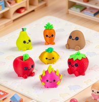 Schattig mini fruit- en groente figuurtje van hars, 3D geprint, verzamelbaar bureau decoratie, tuin ornament, cadeau, groothandel, klein huis speelgoed setje