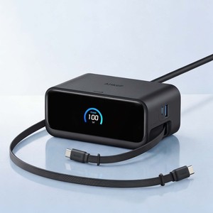 Estación de Carga de Escritorio Anker 6 en 1, 100W GaN, Regleta de Alimentación Multipuerto con Cable USB-C Retráctil y Pantalla Digital - Product Image 1
