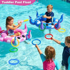 2-in-1 Kids' <b>Inflatable</b> <b>Pool</b> Float with Water Gun & Ring Toss Game - Product Image 5