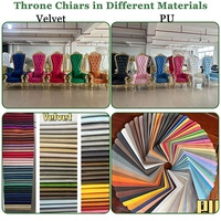 Chaises de luxe pour roi et reine, chaises de trône dorées pour les événements, la décoration de mariage et de fête