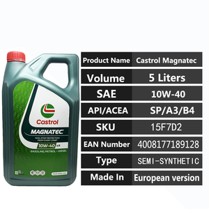 รับประกันคุณภาพ น้ำมันเครื่องกึ่งสังเคราะห์ SP 10W40 A3/B4 มาตรฐานยุโรป <span class=keywords><strong>5</strong></span> ลิตร 15F7D2 4008177189128 สำหรับ <span class=keywords><strong>Castrol</strong></span> Magnatec - Product Image 6