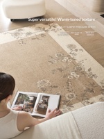 Nouveau tapis rectangulaire en fausse fourrure de cachemire à motif floral tissé, style chinois, pour salon et chambre, modèle 2026, sans lavage, fabriqué en Chine continentale
