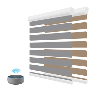 Persianas Combinadas de Lujo Coreanas de Día y Noche a <span class=keywords><strong>Precio</strong></span> de Fábrica, Persianas Opacas Eléctricas Motorizadas Tipo Zebra para Ventanas, Tamaño Personalizado - Product Image 1